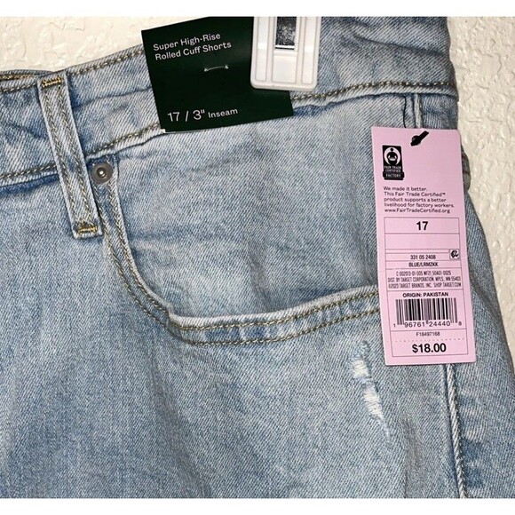 Wild Fable Cut Off High Rise Jean Shorts Plus Size Women 17/3” Inseam - Picture 4 of 8